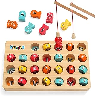 Kidology Wooden Rectangular Magnetic Fishing Toys for Kids